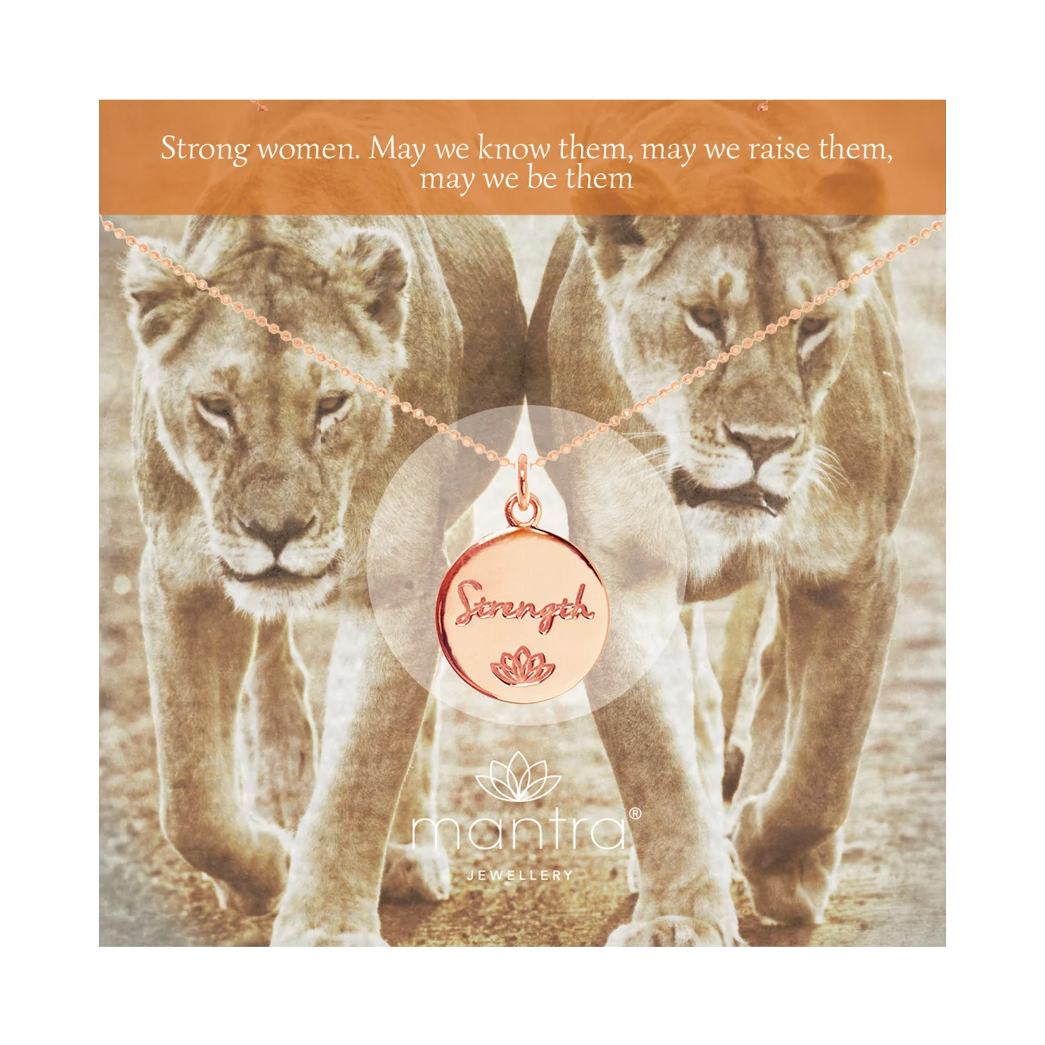Strength Disc Necklace in Rose Gold - Image 2