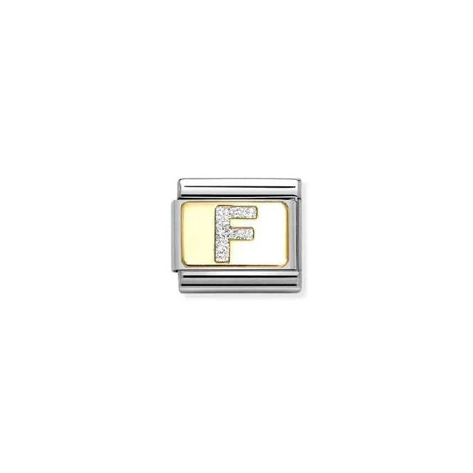 Classic Gold and Enamel Glitter Letter F Letters & Numbers Charms