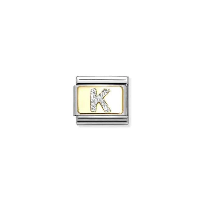 Classic Gold and Enamel Glitter Letter K Letters & Numbers Charms
