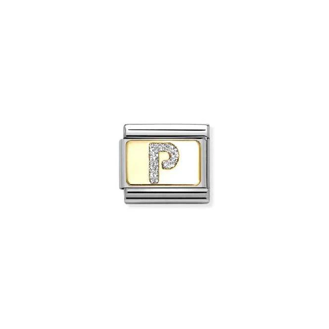 Classic Gold and Enamel Glitter Letter P Letters & Numbers Charms