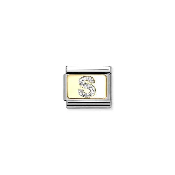 Classic Gold and Enamel Glitter Letter S Letters & Numbers Charms