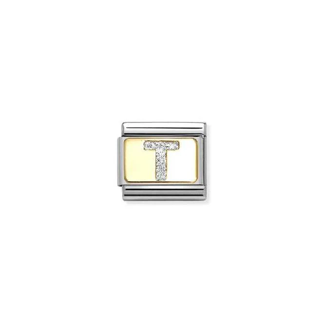 Classic Gold and Enamel Glitter Letter T Letters & Numbers Charms