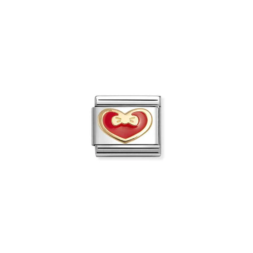 Classic Gold and Enamel Red Heart with Bow Love & Hearts Charms