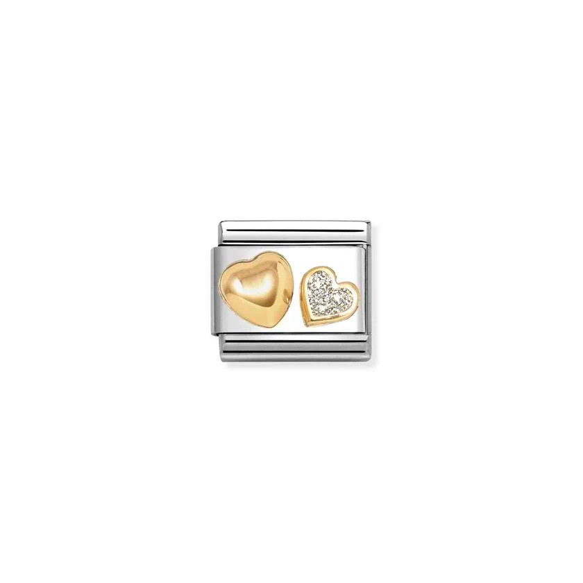 Classic Gold and Enamel Silver Glitter Heart & Rounded Heart Love & Hearts Charms