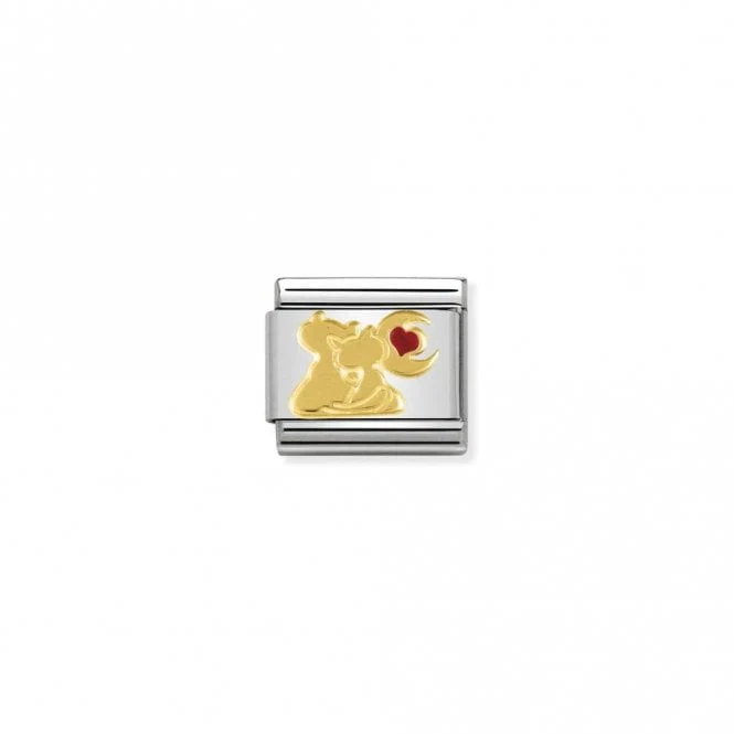 Classic Gold Cats with Heart and Moon Animal Charms