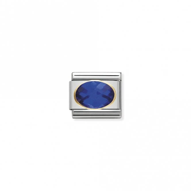 Classic Gold CZ Facetted Blue Sparkly Charms