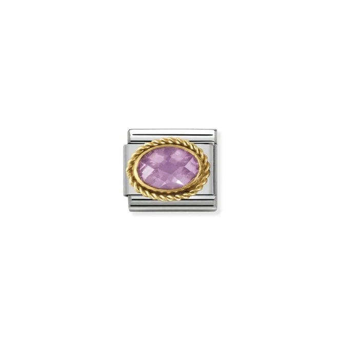 Classic Gold CZ Facetted Pink Sparkly Charms