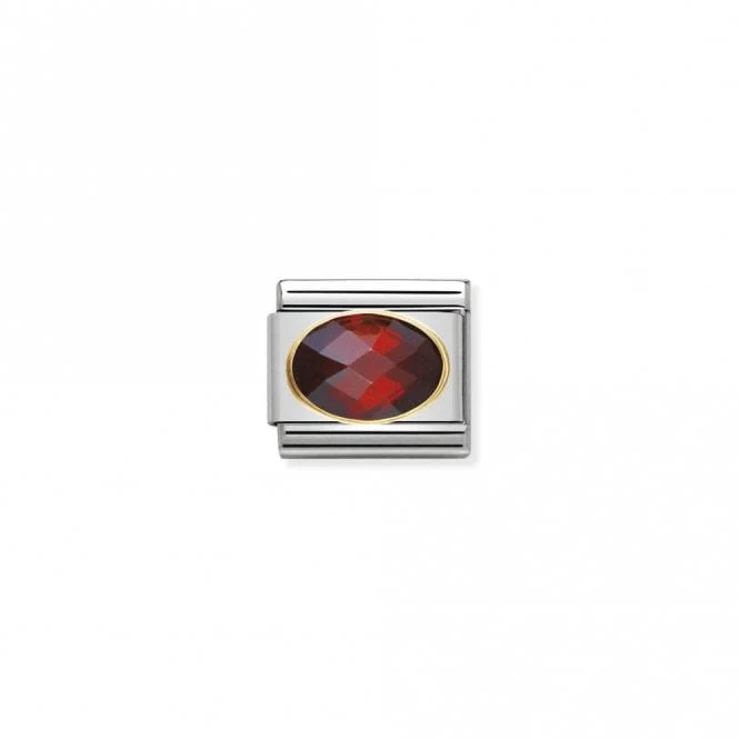 Classic Gold CZ Facetted Red Sparkly Charms