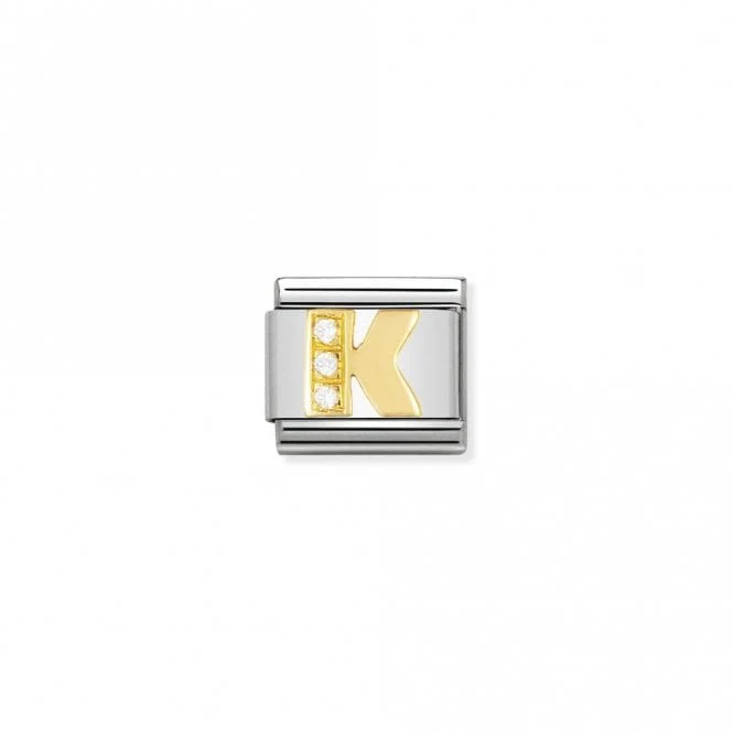 Classic Gold CZ K Letter Charms