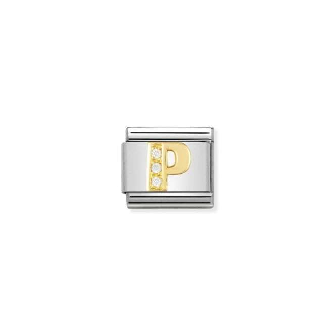 Classic Gold CZ P Letter Charms