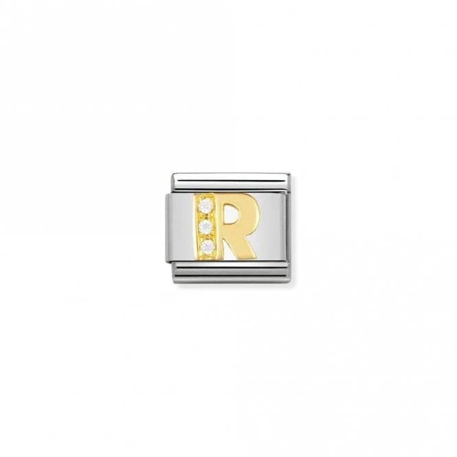 Classic Gold CZ R Letter Charms