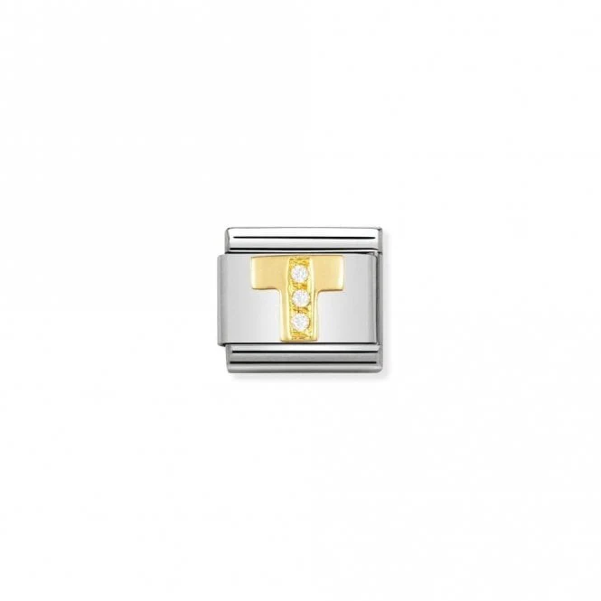 Classic Gold CZ T Letter Charms