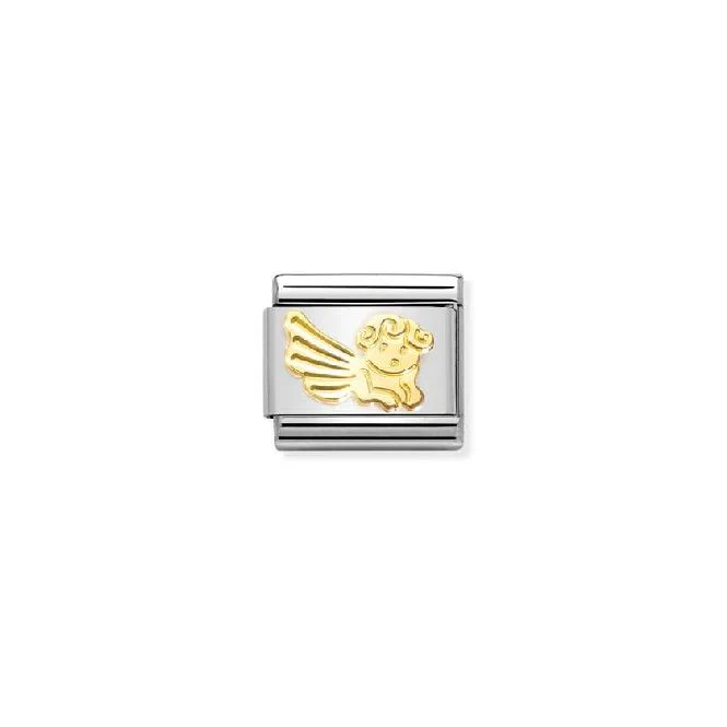 Classic Gold Diamond-Etched Angel Fashion & Fun Charms