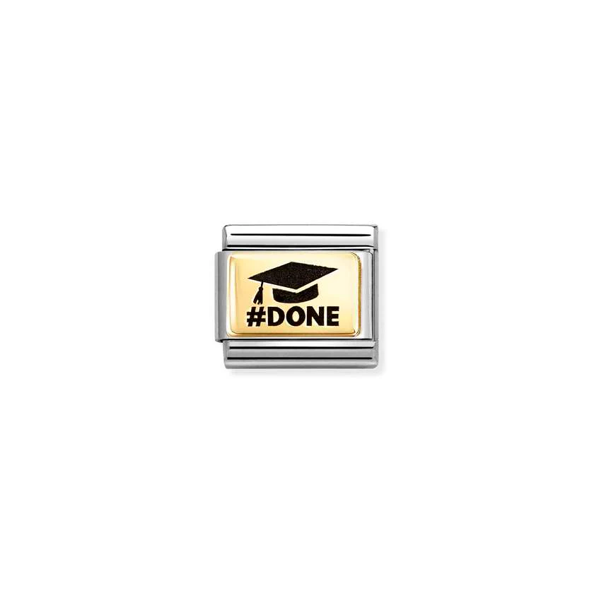 Classic Gold and Enamel #Done Graduation Charms