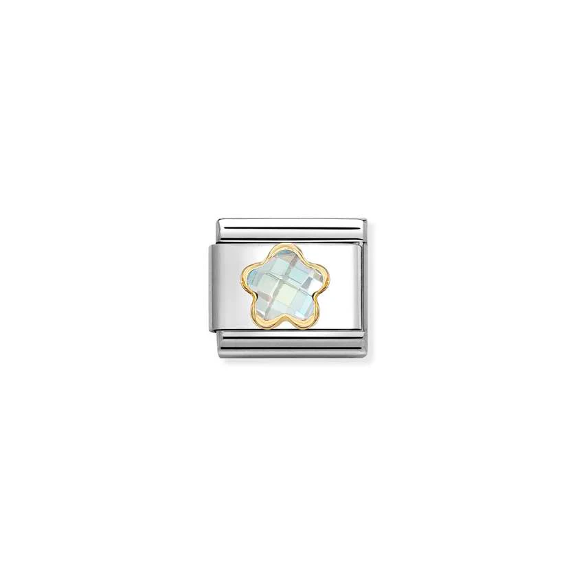 Classic Gold and Faceted CZ White Flower & Nature Charms