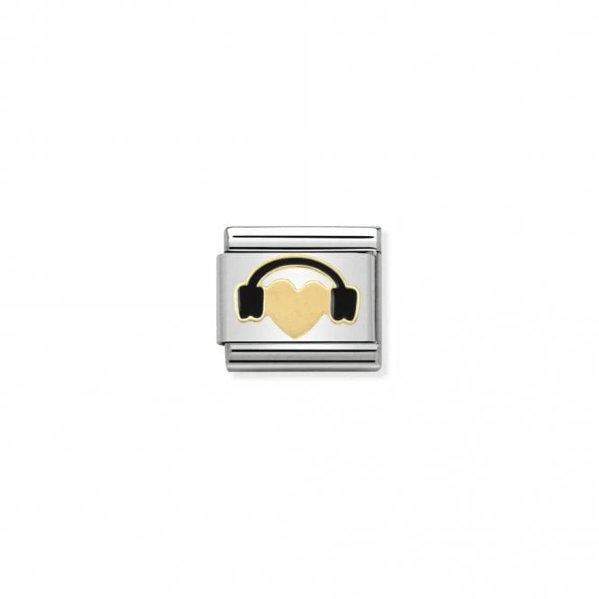 Classic Gold Heart with Headsets Love & Hearts Charms