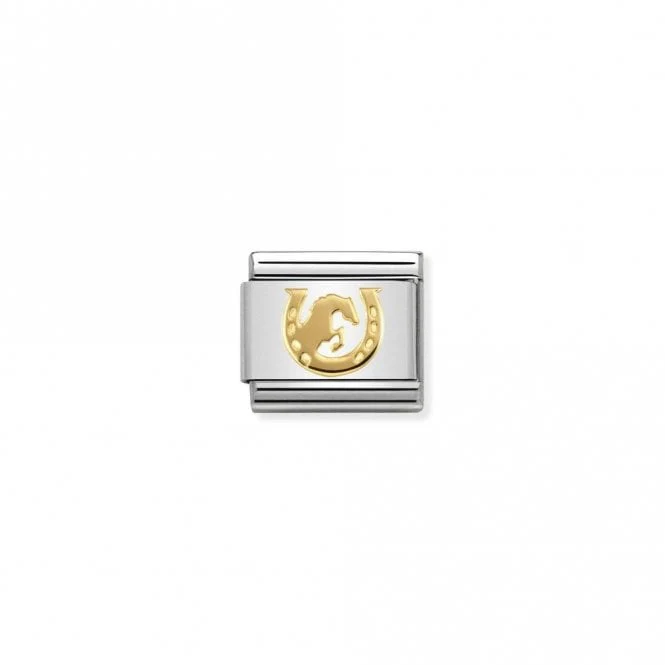 Classic Gold Horse Jumping Horseshoe Animal Charms