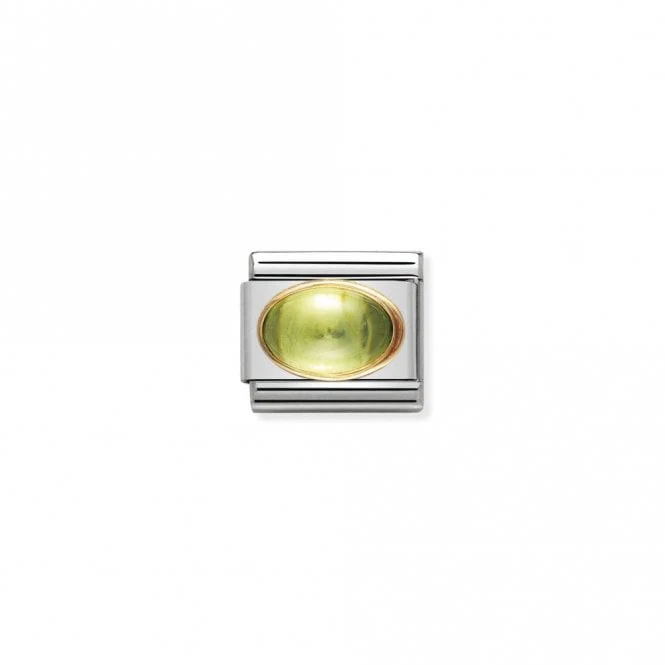 Classic Gold Oval Peridot Stone Sparkly Charms