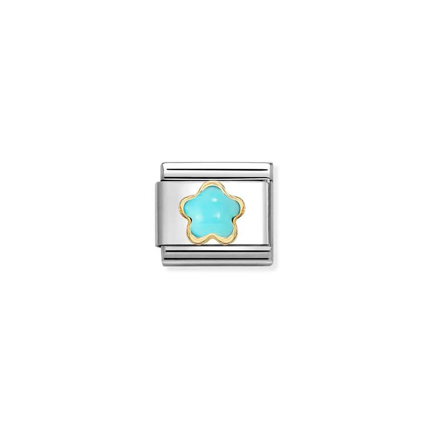 Classic Gold Turquoise Stone Flowers & Nature Charms