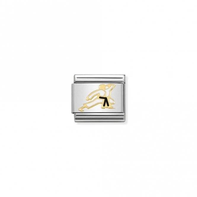Classic Gold White & Black Karate Sports & Hobbies Charms