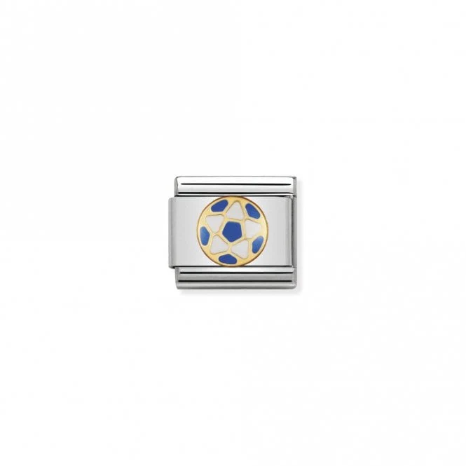 Classic Gold White-Light Blue Football Sports & Hobbies Charms