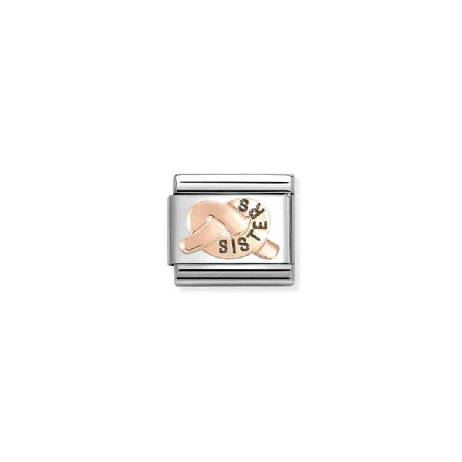 Classic Rose Gold and Enamel Sisters Knot Friends & Family Charms