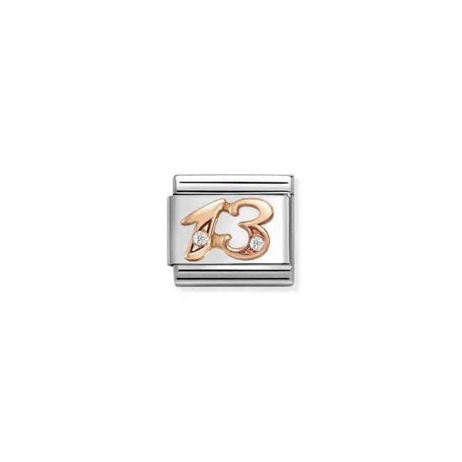 Classic Rose Gold CZ 13 Number Charms