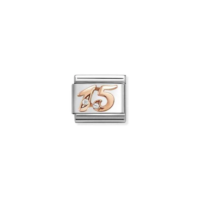 Classic Rose Gold CZ 15 Number Charms