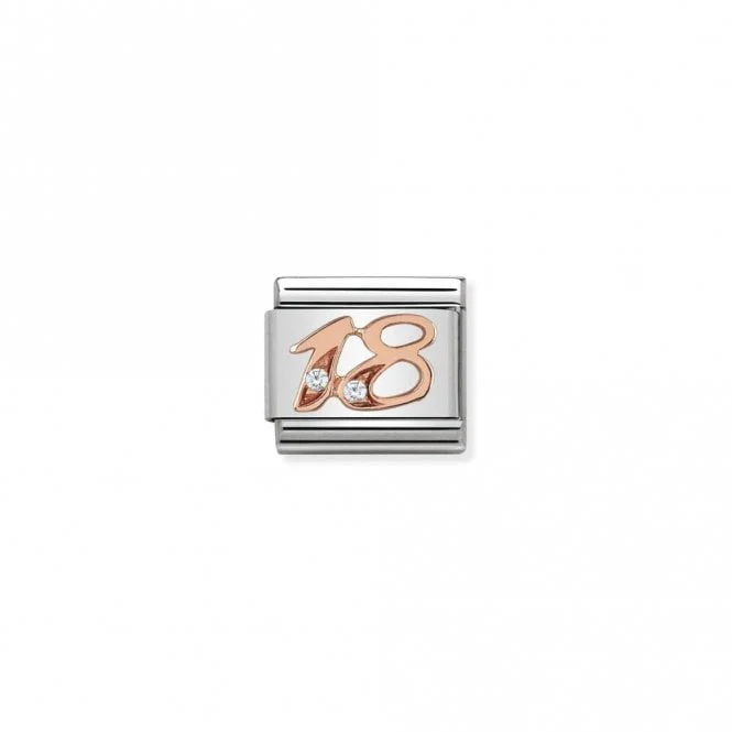 Classic Rose Gold CZ 18 Number Charms