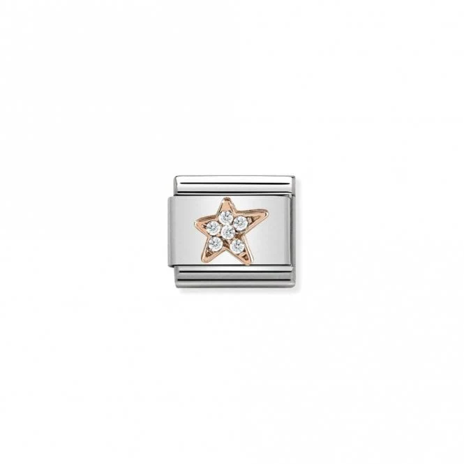 Classic Rose Gold CZ Asymmetric Star Fairytale & Fantasy Charms