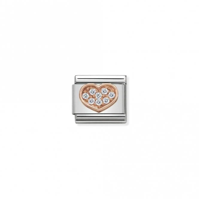 Classic Rose Gold CZ Heart Rich Love & Hearts Charms