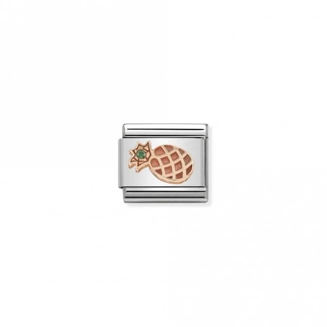 Classic Rose Gold CZ Pineapple Food & Drink Charms