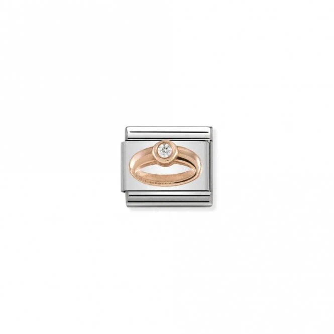 Classic Rose Gold CZ Ring Wedding & Anniversary Charms