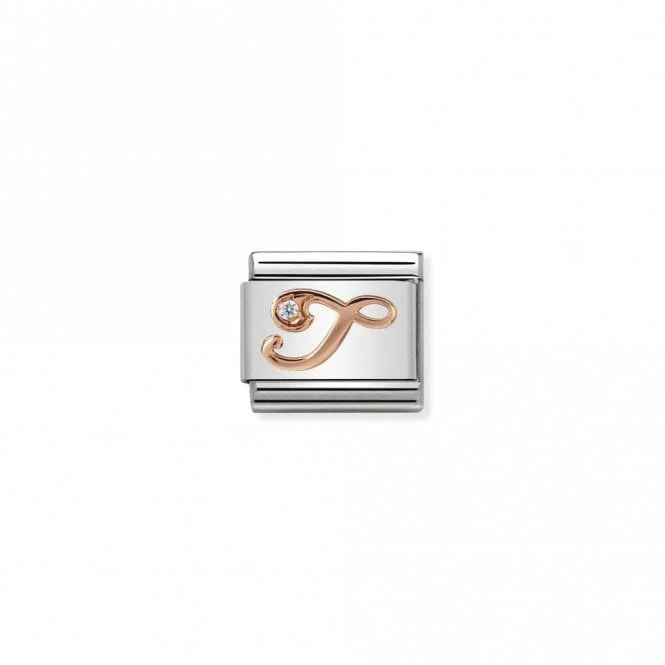 Classic Rose Gold CZ T Letter Charms