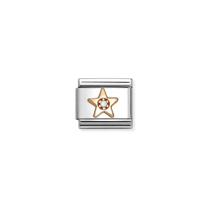 Classic Rose Gold CZ White Star Fairytale & Fantasy Charms