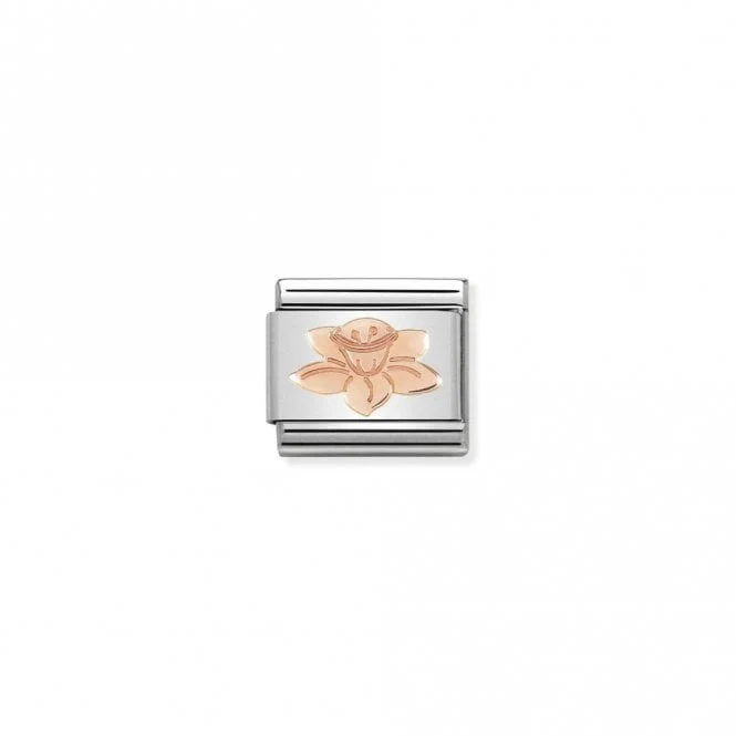 Classic Rose Gold Daffodil Flowers & Nature Charms