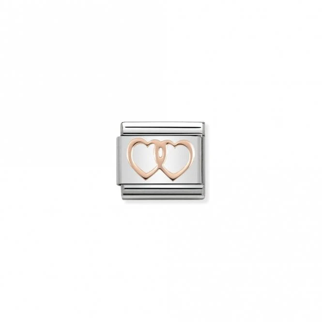 Classic Rose Gold Double Hearts Love & Hearts Charms