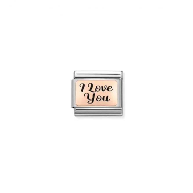 Classic Rose Gold I Love You Message Charm