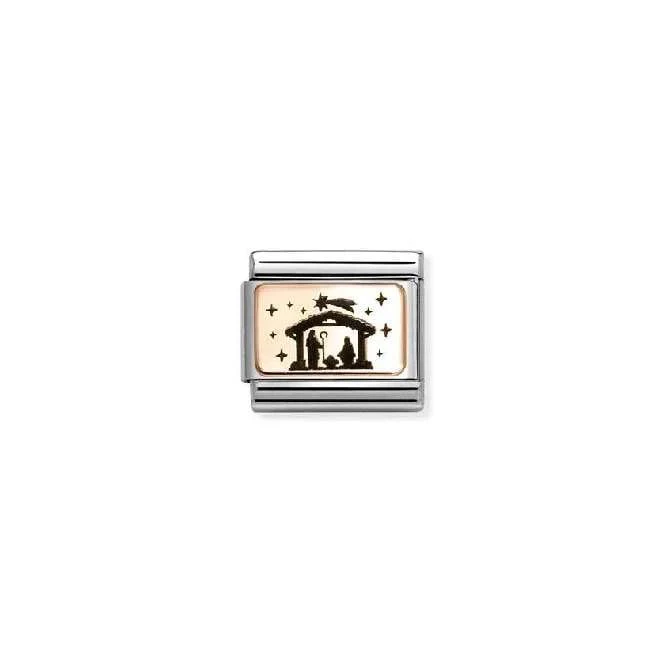 Classic Rose Gold Nativity Christmas Charms