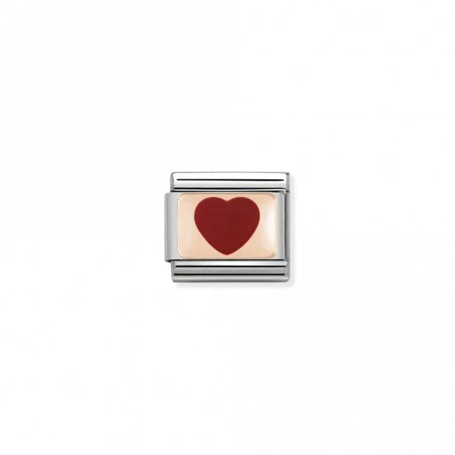Classic Rose Gold Red Heart Love & Hearts Charms