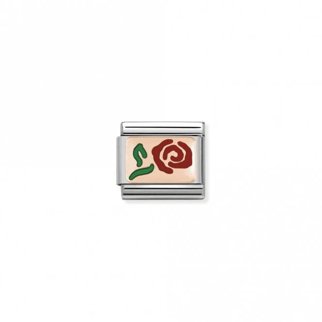 Classic Rose Gold Red Rose Flowers & Nature Charms