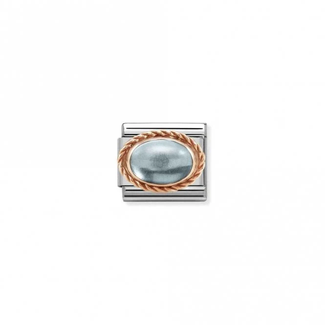 Classic Rose Gold Rich Blue Topaz Stone Sparkly Charms