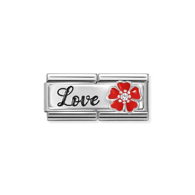 Classic Silver and CZ Love with Flower Love & Hearts Charms