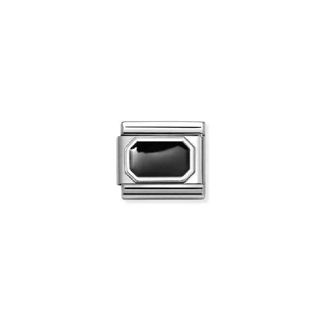 Classic Silver and Enamel Blunted Rectangle Fashion & Fun Charms