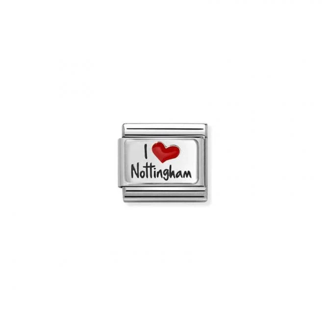 Classic Silver and Enamel I Love Nottingham Travel Charms