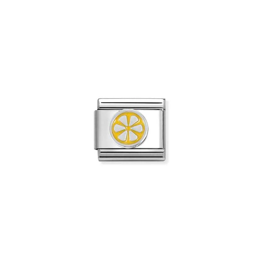 Classic Silver and Enamel Lemon Slice Food & Drink Charms