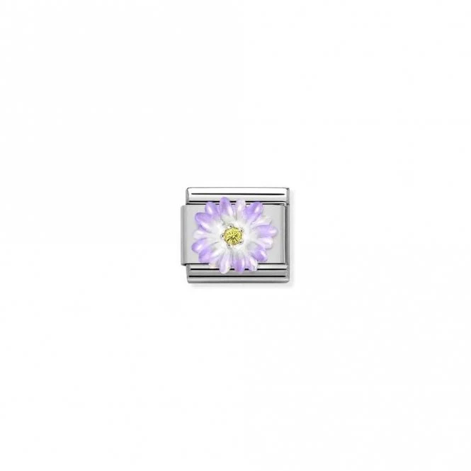 Classic Silver and Enamel Purple CZ Flowers & Nature Charms