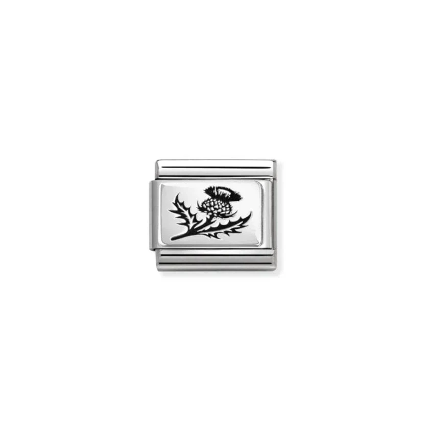 Classic Silver and Enamel Scottish Thistle Travel & Flag Charms
