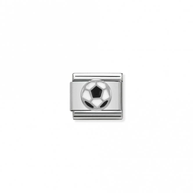 Classic Silver Black-White Football Sports & Hobbies Charms