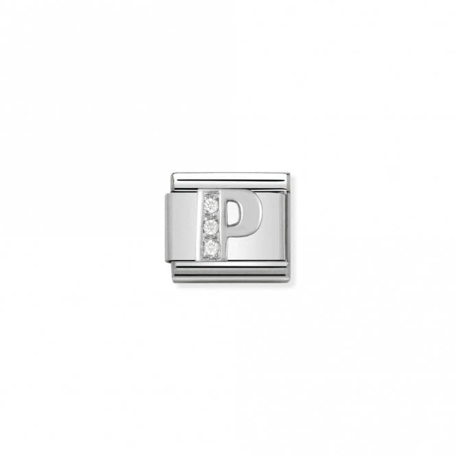 Classic Silver CZ P Letter Charms